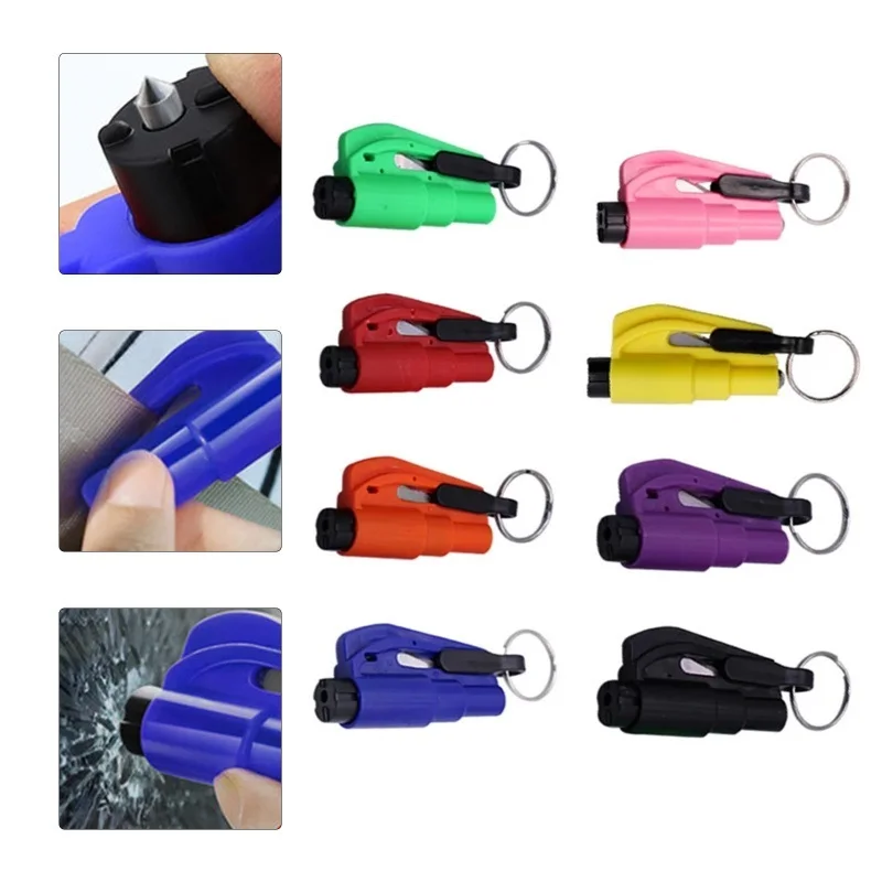 

Seat Belt Cutter Hammer Key Chain Auto Accessories New 2021 Car Safety Hammer Spring Type Escape Hammer Window Breaker Punch USB
