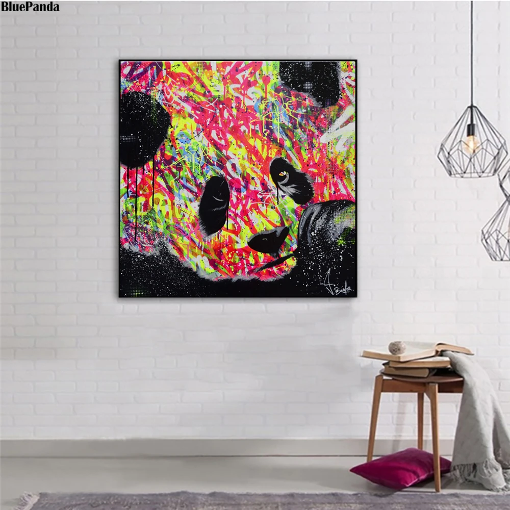 Холст с животными гигантской пандой уличный художественный постер принтом в