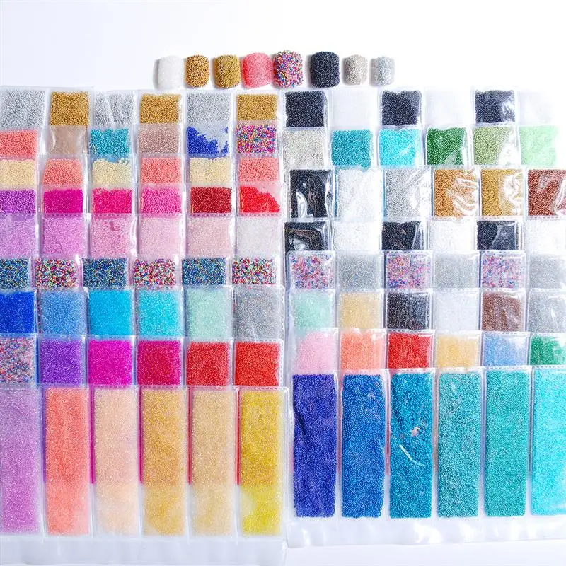 

6 Grid Mix Bubble Beads Resin Epoxy Filler For Silicone Mold UV Resin Filling DIY Nail Art Decoration Jewelry Making Glass Bead