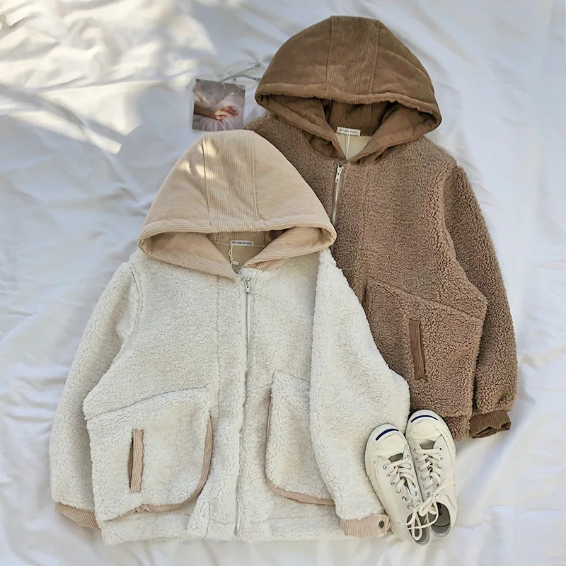 Mooirue зимние плюшевые теплые пальто для женщин с капюшоном вельветовые лоскутные