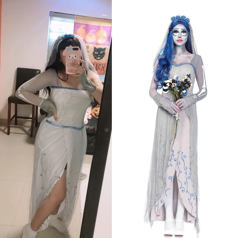 Женское платье для маскарада косплей дьявола костюмы труп призрак Женский