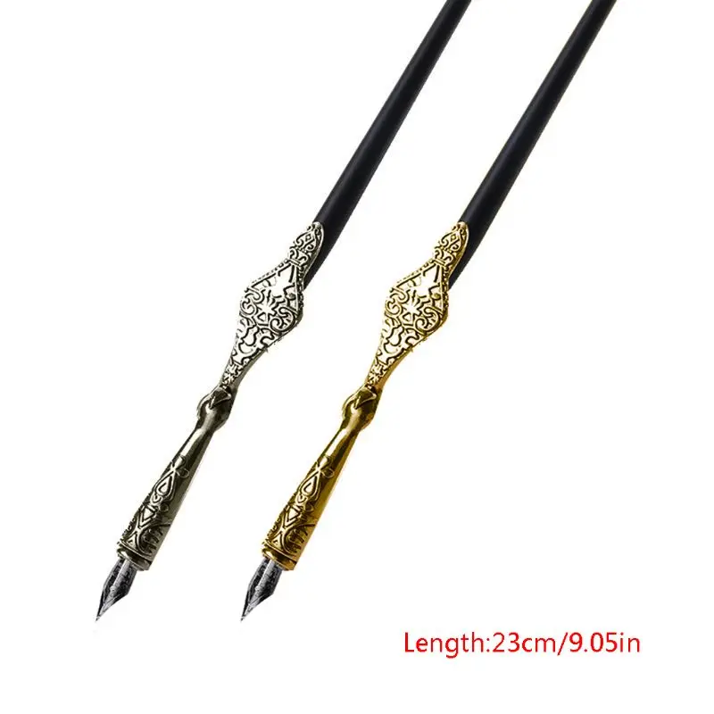 

1PC Metal Carved Craft Script Antique Dip Pen Oblique Calligraphy Pen Holder