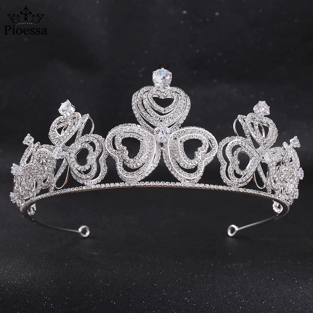 Floralbride стразы из сплава с кристаллами и фианитами цветок Свадебная тиара корона принцессы свадебные аксессуары для волос женские ювелирные изделия
