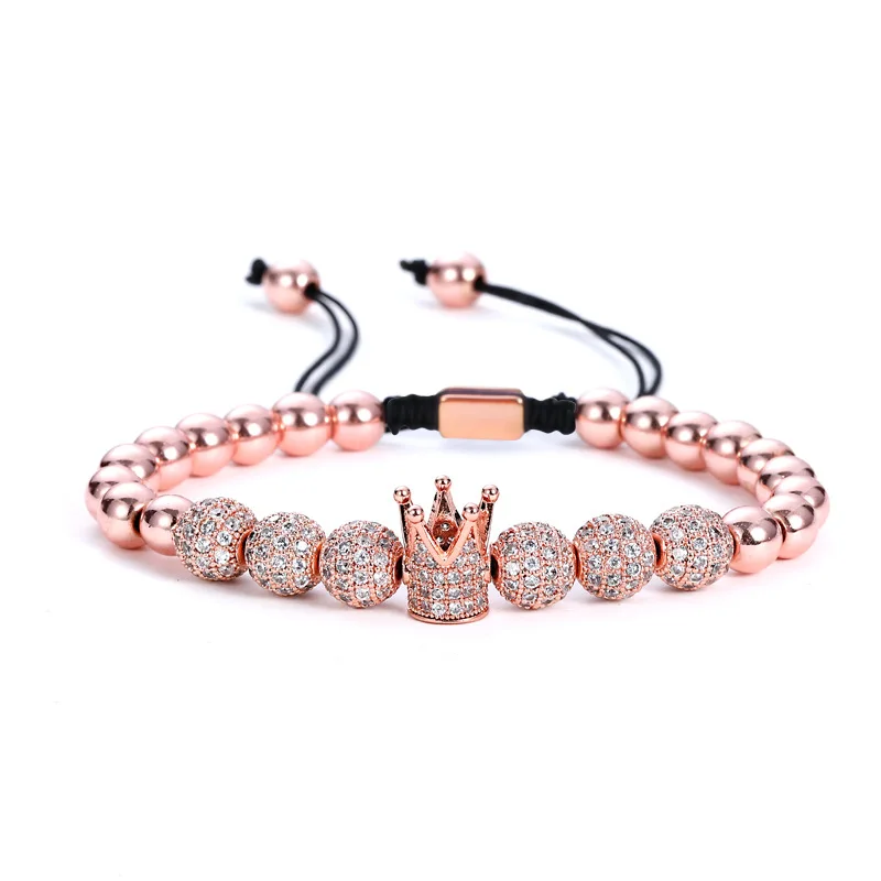 Модные браслет с шармом короной циркониевые шарики Горячая Распродажа