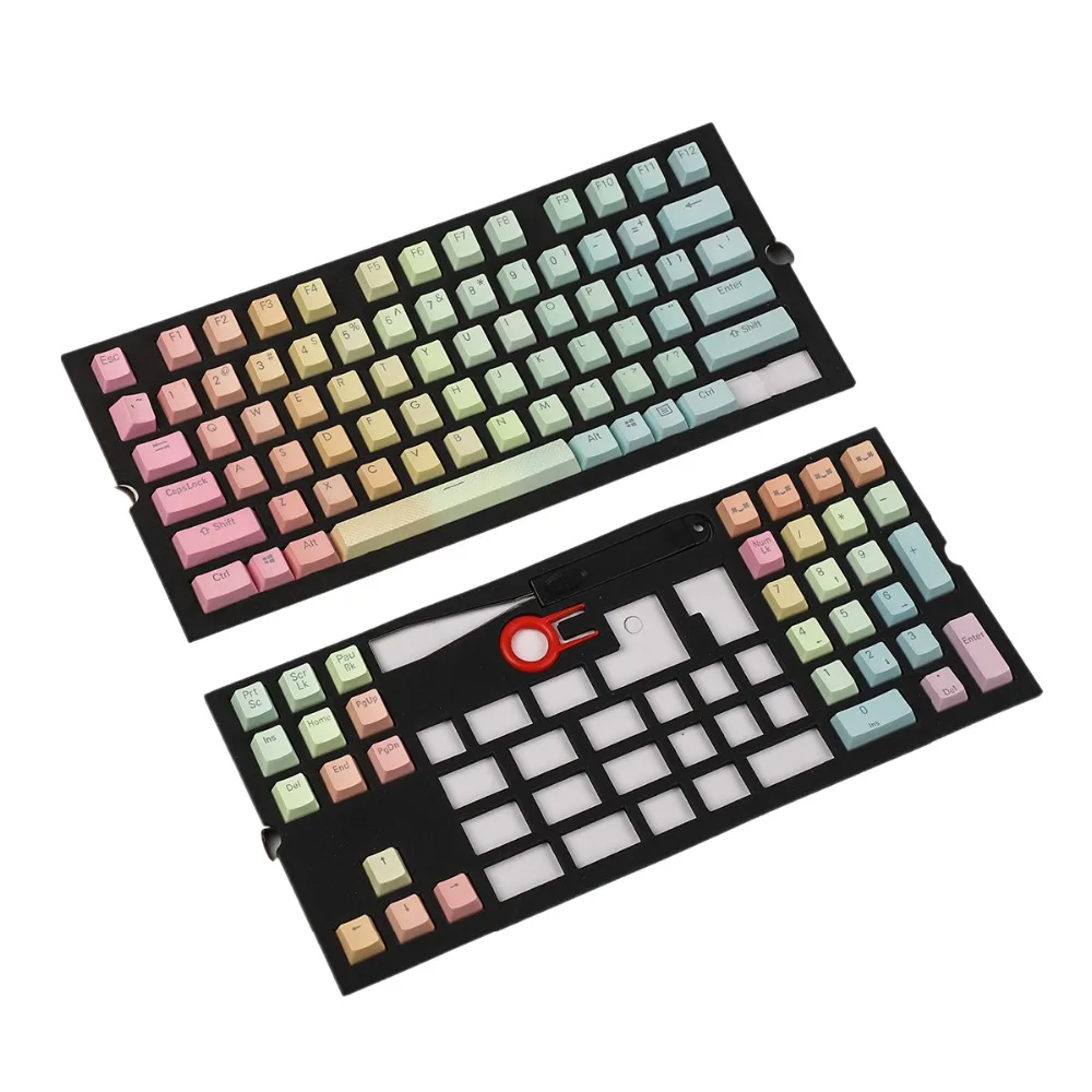 YMDK Double Shot 108 окрашенная PBT блестящая OEM профиль Радужный набор ключей подходит для клавиатуры Corsair logitech G710 CM razer
