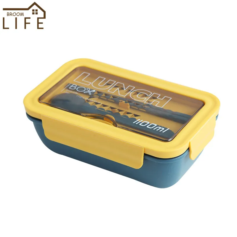 

1100ml Healthy Material Bento Box Portable 2 Layer Food Container Microwave Dinnerware Food Storage Container Lunchbox Tableware