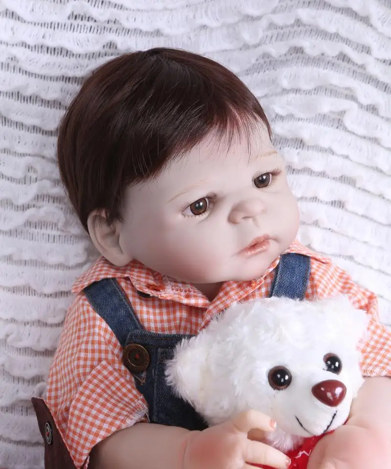 Настоящие реалистичные силиконовые куклы для новорожденных 22 дюйма 56 см милые