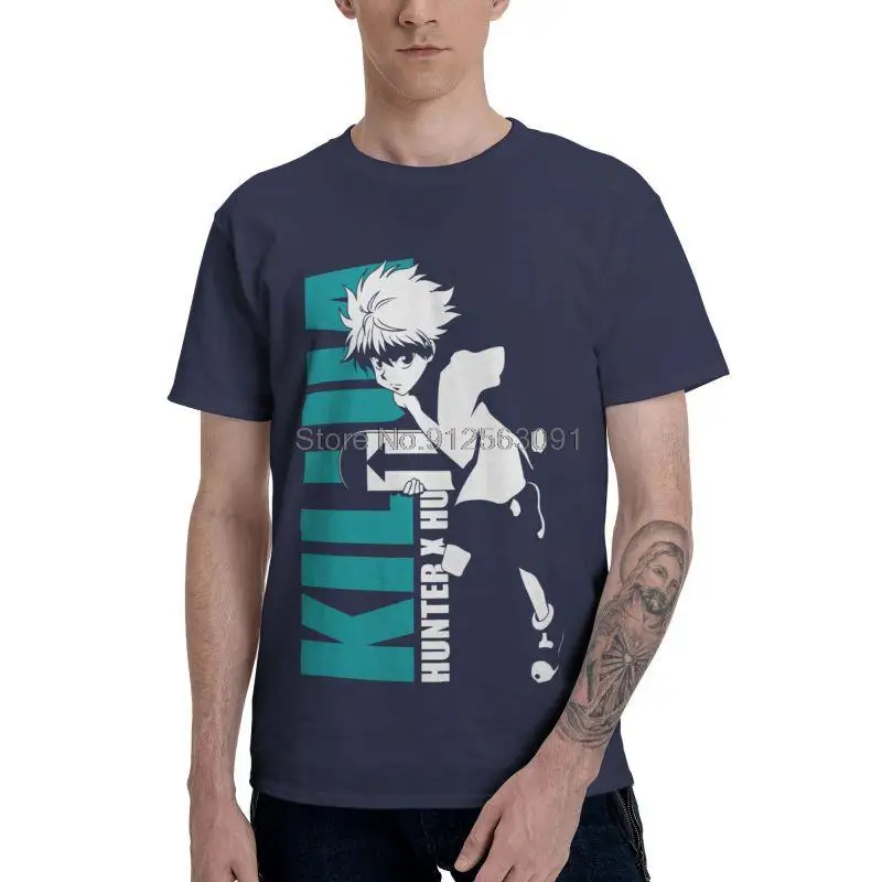 Футболка Hxh Killua Zoldyck Мужская 100% хлопок печатная модная футболка с коротким