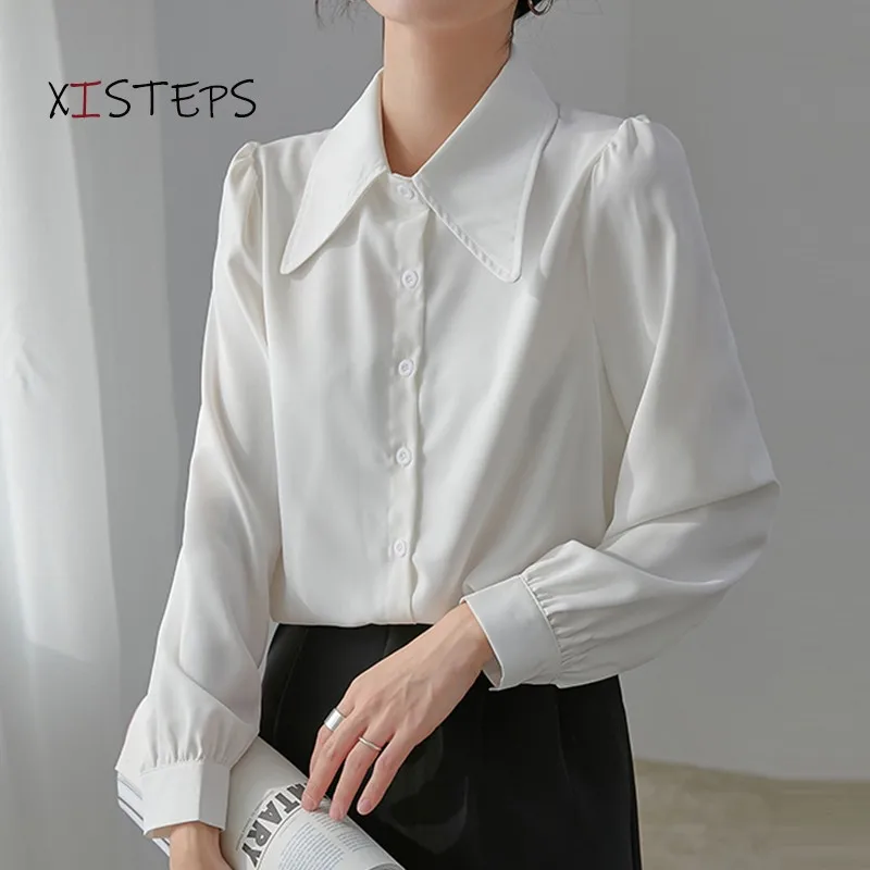 

Дизайнерские Элегантные белые шифоновые блузки для женщин, весна 2021, Новая женская офисная одежда, рубашки, женские блузы с длинным рукавом,...