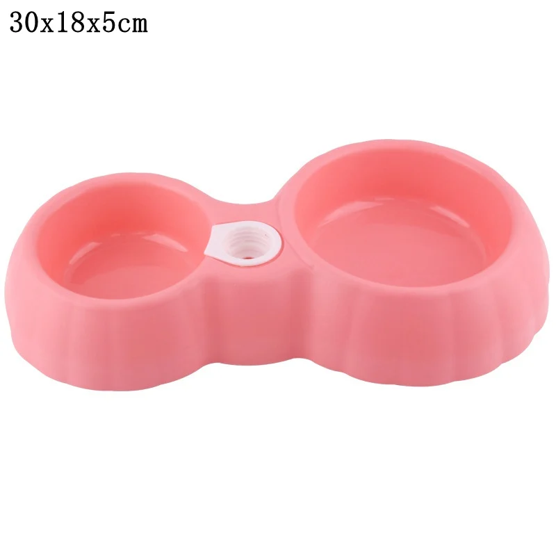 pink ordinary Миска для собак из нержавеющей стали, двойные миски для домашних животных, кормушка для собак, щенков, кошек, миски для кормления, защита от брызг - Цвет: pink ordinary