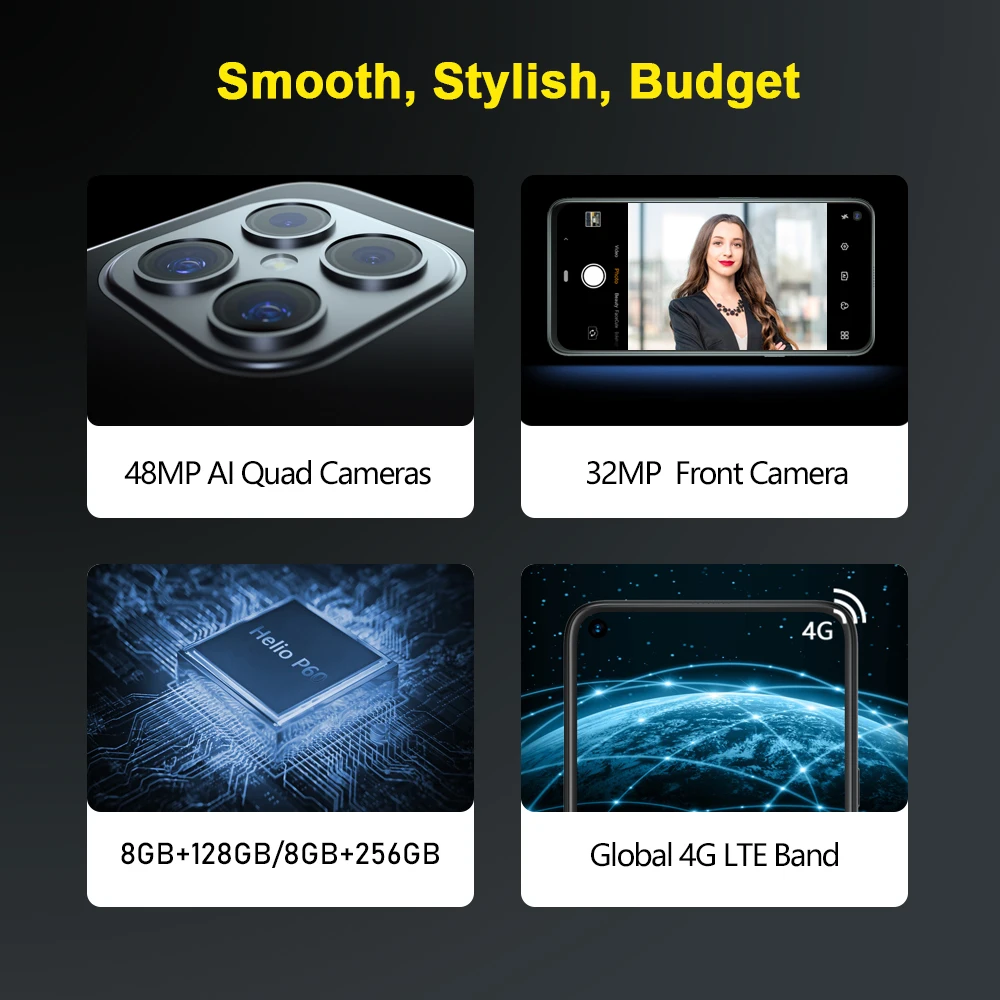 Cubot C30 смартфон 8 ГБ + 128/256 48MP Quad Camera 32MP селфи Global 4 аппарат не привязан к оператору