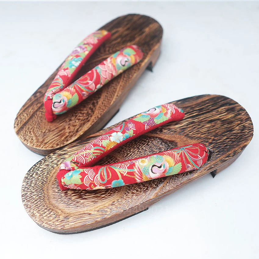 

Japanese Traditional Wooden Shoes Flip Flops Woman Kimono Chinese Home Slippers Sauna Outdoor Sandals Anime Cosplay Costumes
