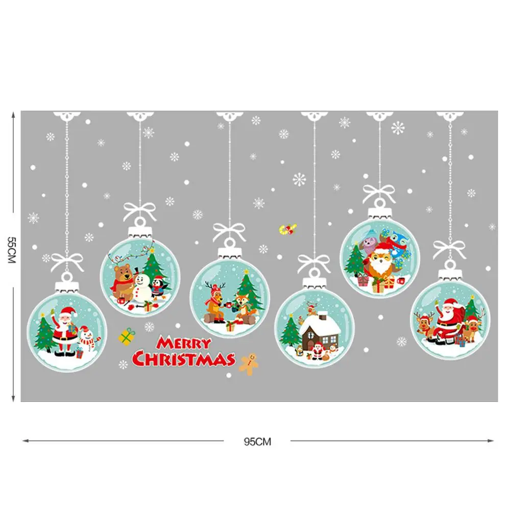 Рождественский Декор оконная наклейка s Санта-Клаус лось Настенная Наклейка на