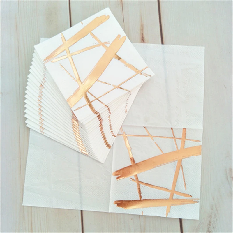 80 шт./лот бумажные салфетки из фольги розового золота кисти для чайного торта
