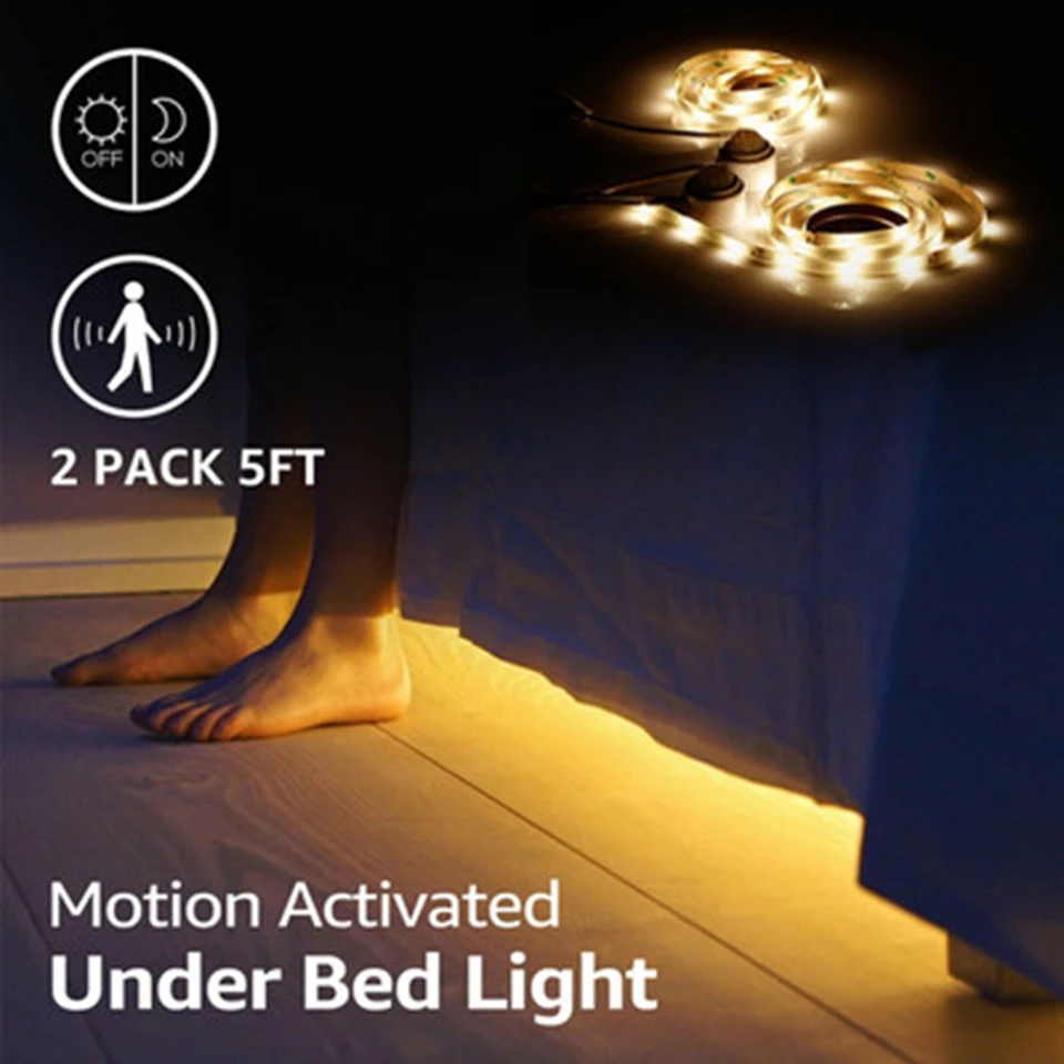 

PIR Motion Sensor LED Lights For Kitchen LED Under Cabinet Light Bedside Stairs Wardrobe Night Security Lamp Battery Power Lamp