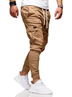 cargo men pants gyms joggers outdoor casual elastic sweatpants pencil pants drawstring regular trousers