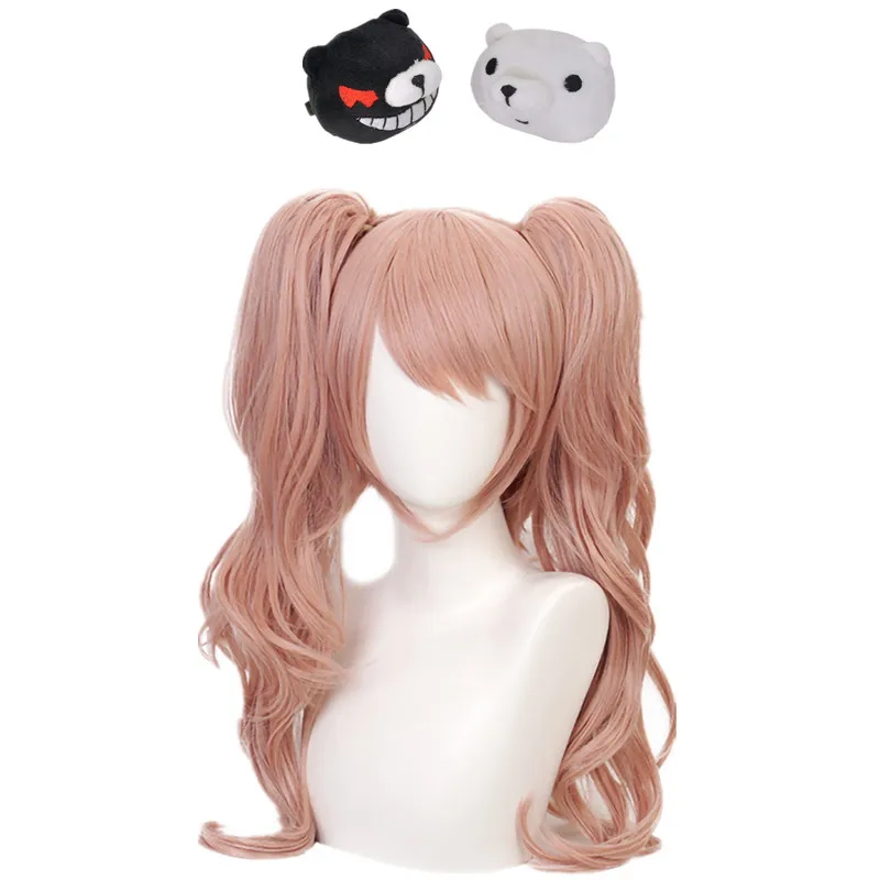 

Japanese Anime Danganronpa Cosplay Costume Enoshima Junko Uniform Cafe Work Clothes Short Skirt Double Tail Braid Wig costumes