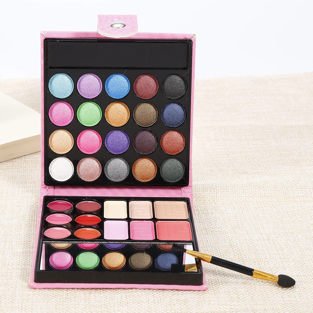 32 цвета матовые блестящие тени блеск для губ пудра лица Румяна Палитра розовая