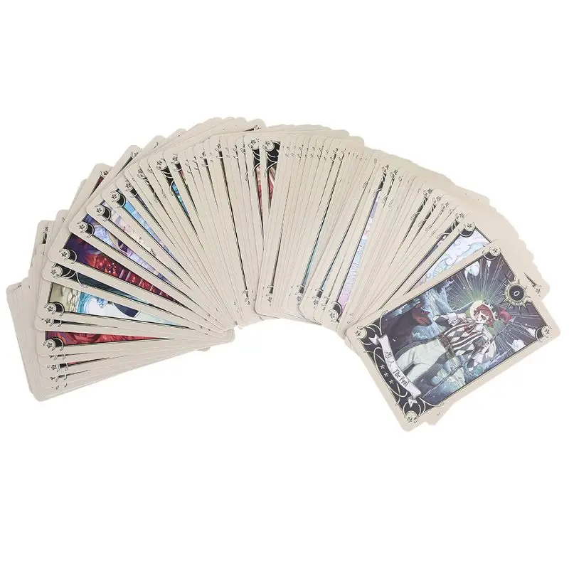 

Mystical Manga Tarot 78 Cards Deck Family Party Board Game Divination with Cards Bag and Guidebook
