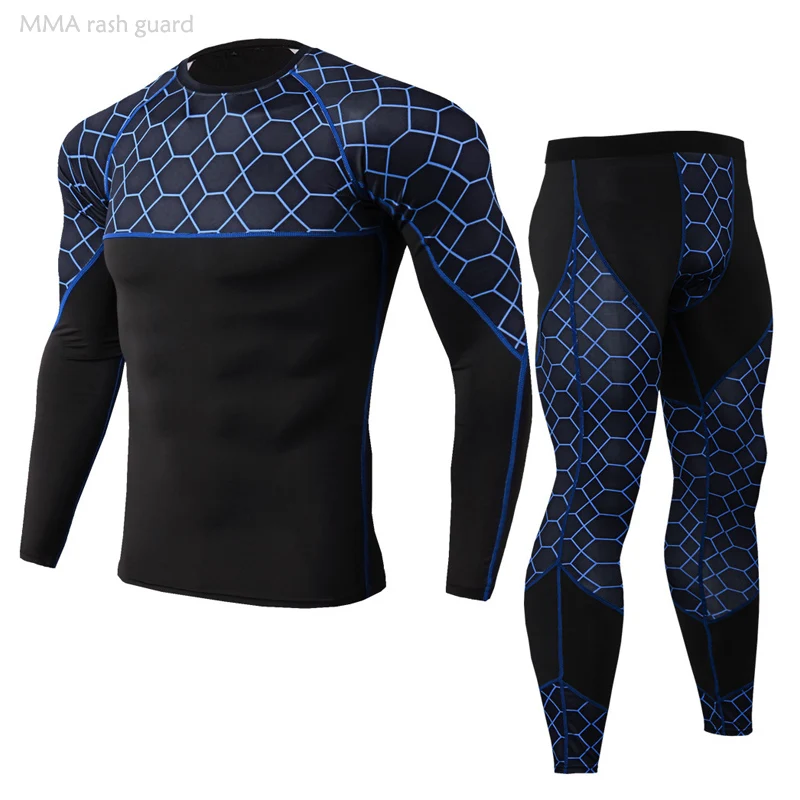 

Winter Clothing Men's Warm Jogging underwear set 2 Piece Tracksuit Thermal Shirt Pants Compression Long johns Men High quality