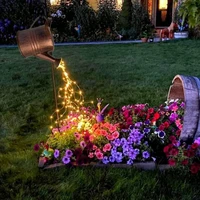 solar diy starry fairy lights star type shower garden art shower lamp watering can lamp decoration for patio yard lawn decor