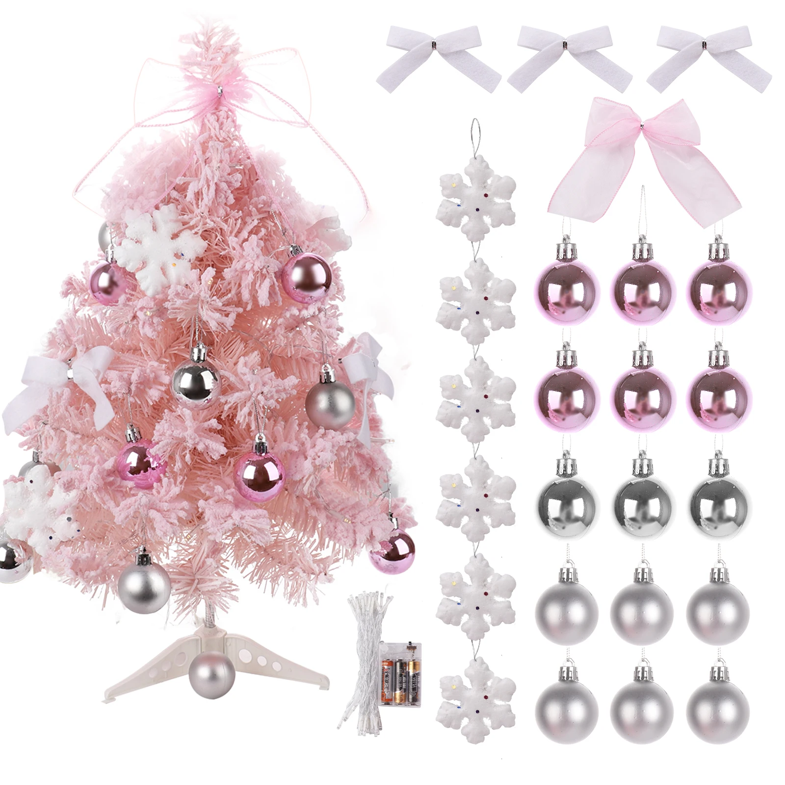 

Mini Christmas Tree 60cm Christmas Tree With LED String Light Cedar Desktop Tree Decoration Xmas Home Decor New Year Gift