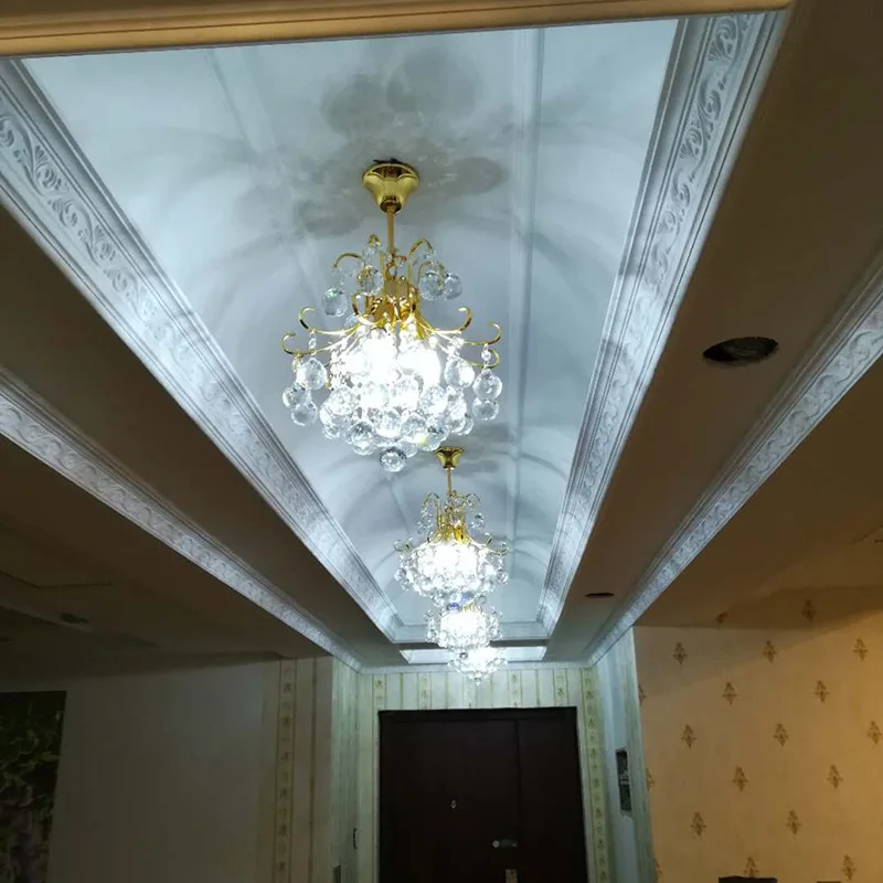 

Silver Gold Crystal Ball LED Chandelier lustres de cristal Dining Bedroom avize Modern salon Chandeliers Ceiling Drop shipping