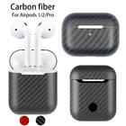Чехол из настоящего углеродного волокна для Apple AirPods 2, защитный чехол для беспроводных Bluetooth наушников AirPods Pro 3 ударопрочные аксессуары