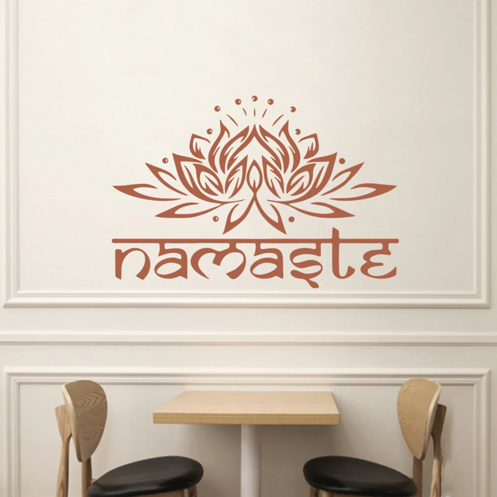 new fashion Indian Religion Namaste Lotus Living Room Bedroom Wallpapers Decals Home Decors Indian& Lotus Design stickers