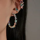 Новое поступление, модные серьги-клипсы, металлические модные геометрические женские серьги с-образной формы с кристаллом циркония, простые элегантные маленькие ювелирные изделия