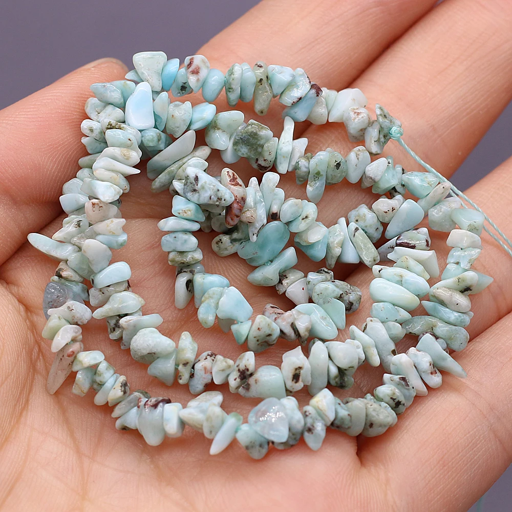 

Natural Semi-precious Stone Unshaped Stone Aquamarine 3x5-4x6mm For DIY Necklace Earrings Accessories Gift Length 40cm