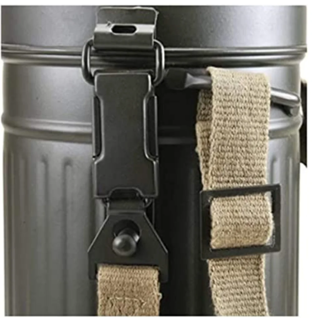 German Gas Mask Canister Leather Accessories Outdoor Tactical Tool Retro Box Storage Metal With Belt Recycling Pack
