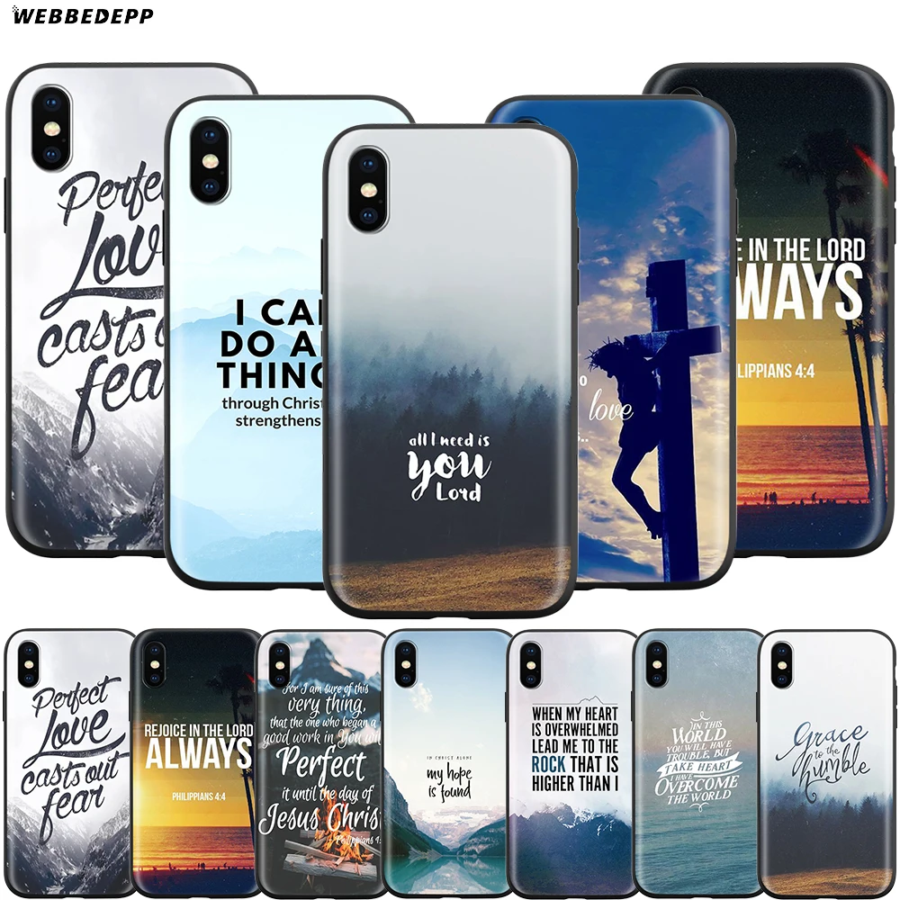 Webbedepp Библейский стих филиппийский Христос христианский чехол для Apple iPhone 12 Mini 11