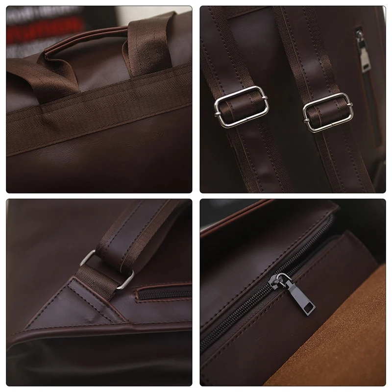 

Men's Vintage Backpack PU Leather Backbag Large Casual Laptop Bag Pack Business Office Back Bag Male School Bookbag