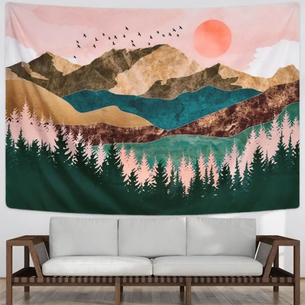 

Home Decor Table Cloth Sunrise Printed Tapestries Art Pattern Home Tapestry Fashion Creative Beach Towel Scarf Sofa Mat 2Size