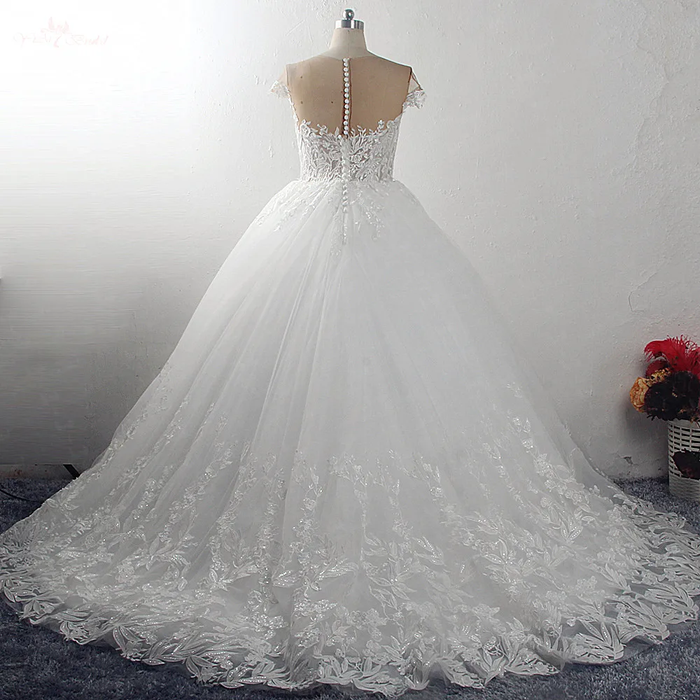 Свадебное платье Yiaibridal RSW1570 бальное цвета слоновой кости с кружевными