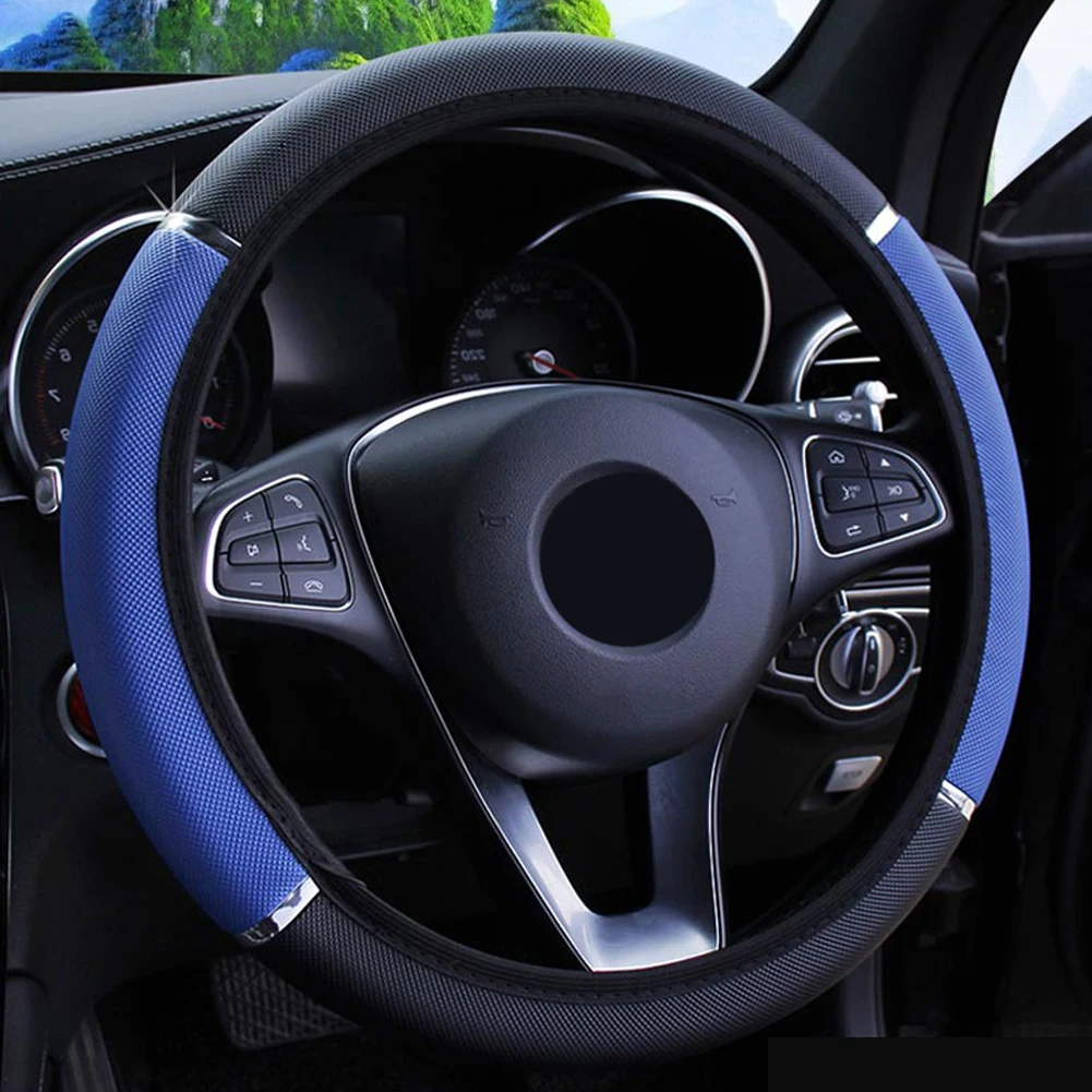 Автомобильные аксессуары универсальный кожаный чехол на руль противоскользящий