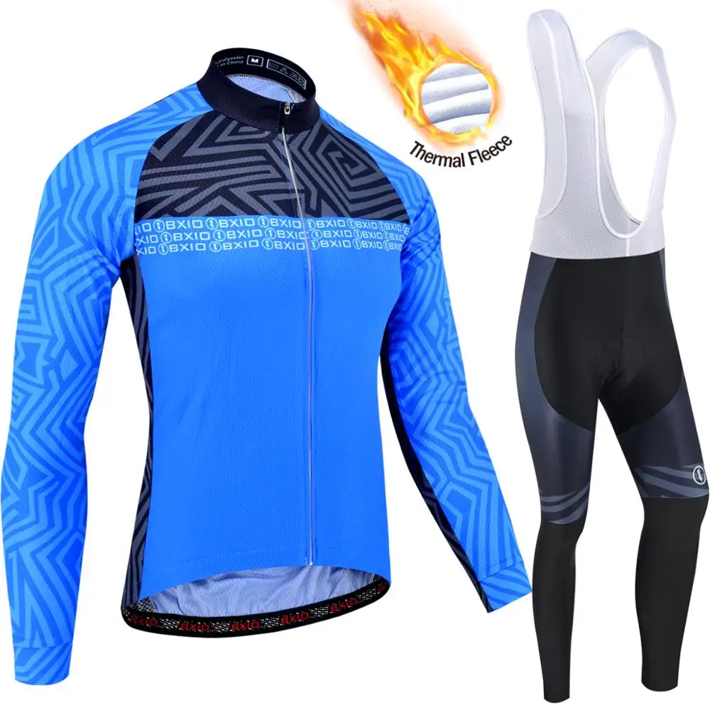 BXIO одежда для велоспорта мужчин зимний комбинезон с длинным рукавом и штаны из