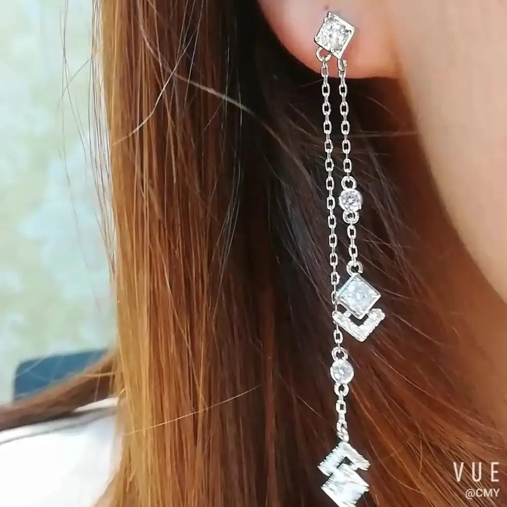 

Блестящие длинные висячие серьги-подвески для женщин, оригинальный дизайн