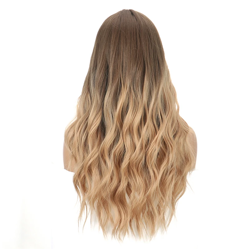 

Ocean Wave Blonde Wigs for Black Women Body Wave Wig Ombre Synthetic Heat Resistant Fiber 26'' Long Wavy Cosplay Wig Middle Part