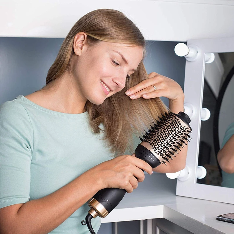 

Hair Dryer Brush One Step Hair Dryer & Volumizer 3-In-1 Dryer Straightener Curler Hot Air Comb With Ceramic Anti-Scald Negative