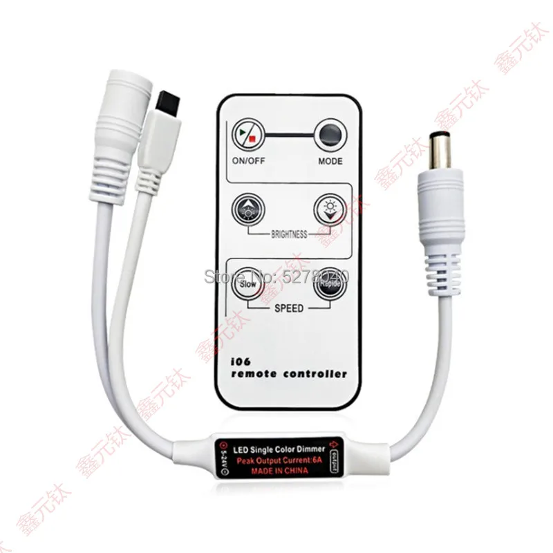 

mini 6key IR remote control Monochrome controller dimmers Tone changer 5-24V Brightness intensity regulator