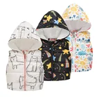 Осенне-Осенний жилет с капюшоном для мальчиков и девочек, пальто с хлопковой подкладкой на талии для малышей, детская зимняя куртка, детская одежда