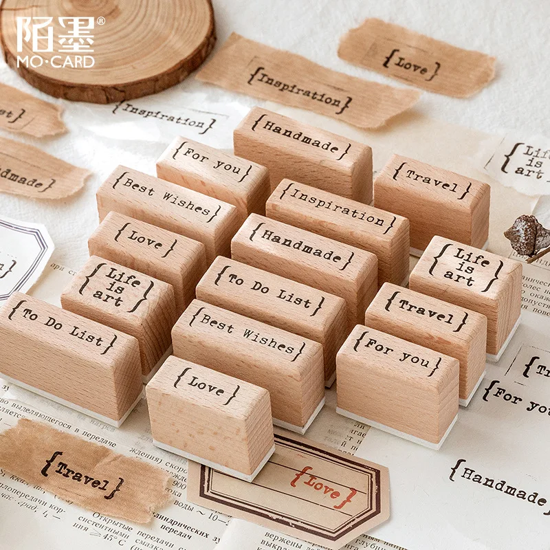 Винтаж английский фразу декоративные мусорные печать для журнала деревянные и