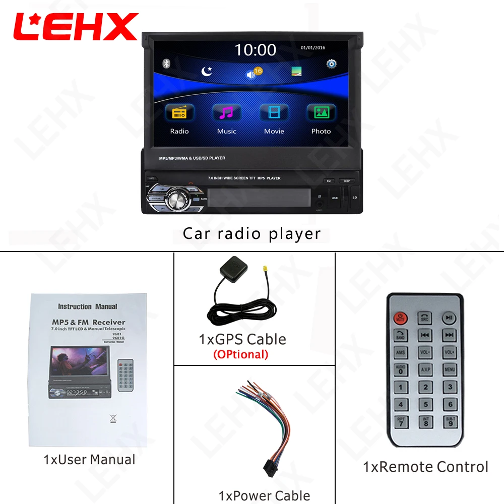 Автомагнитола LEHX 7 &quotHD MP5 плеер GPS 2Din сенсорный экран Авторадио видео стерео