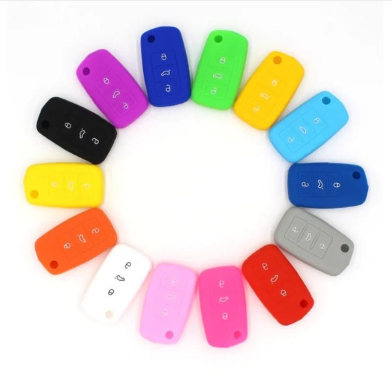 

Silicone Car Key Cover Case For VW POLO Bora Beetle Tiguan Passat Golf Jetta Eos For SKODA Octavia Remote Fob Shell Cover