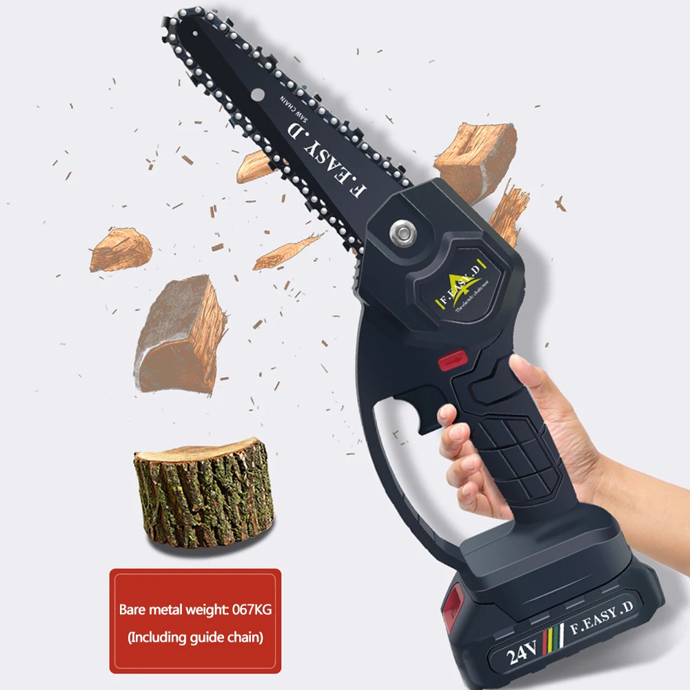 

24V Mini Saw Brush Electric Chainsaw Rechargeable Pruning Chainsaw Wood Cutter Electric Power Tools Battery-powered Scroll Saw