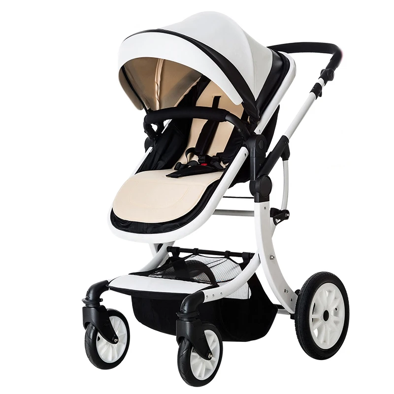 High Landscape  Baby Stroller Foldable, Shockproof Bed, Dual-use Bb Four-wheel Bidirectional Newborn Stroller Newborn Car Seat