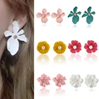 Tocona красочные красивые серьги-гвоздики с цветами для женщин из золотого сплава металла очаровательные жемчужные камни ювелирные аксессуары  серёжки