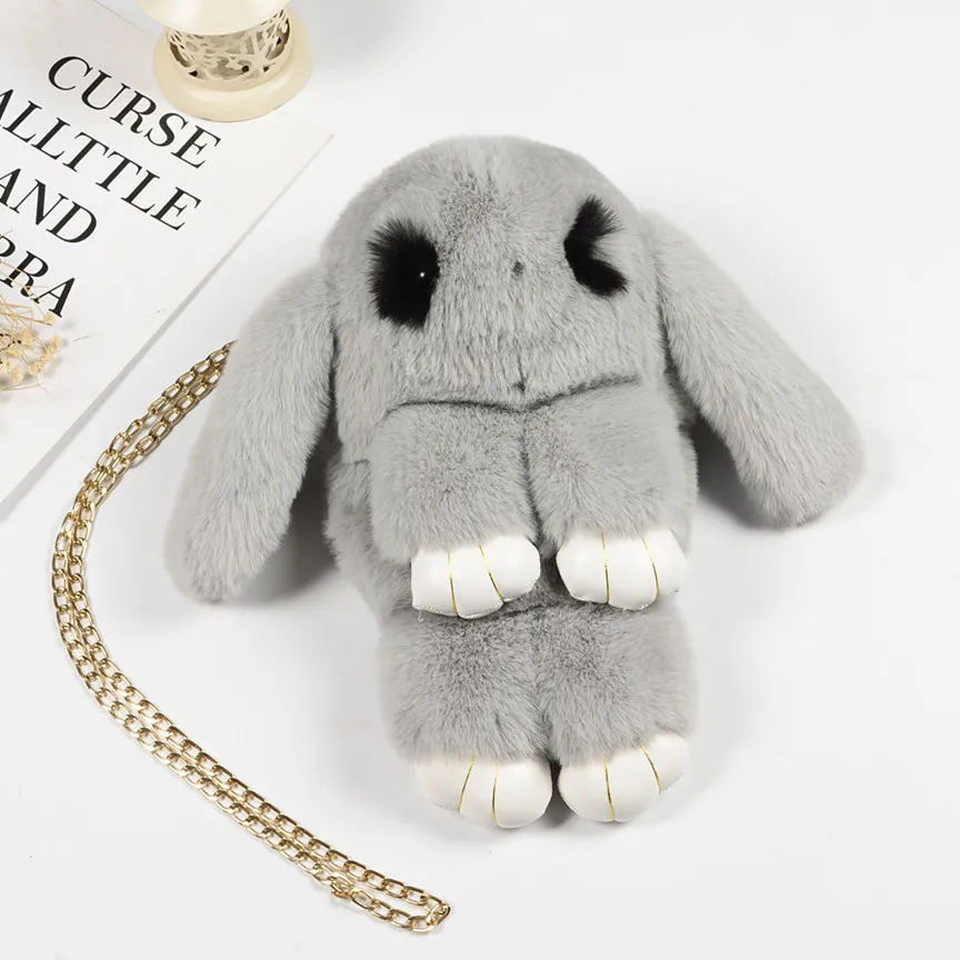 Мягкая Детская сумка из искусственного меха кролика детские сумки на плечо